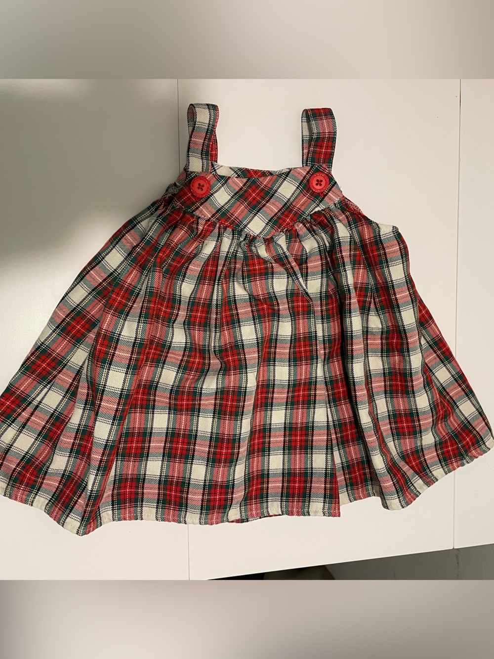 Pippa and Julie Brand Girl's size 12 Months  Holiday Red & Green Plaid Jumper